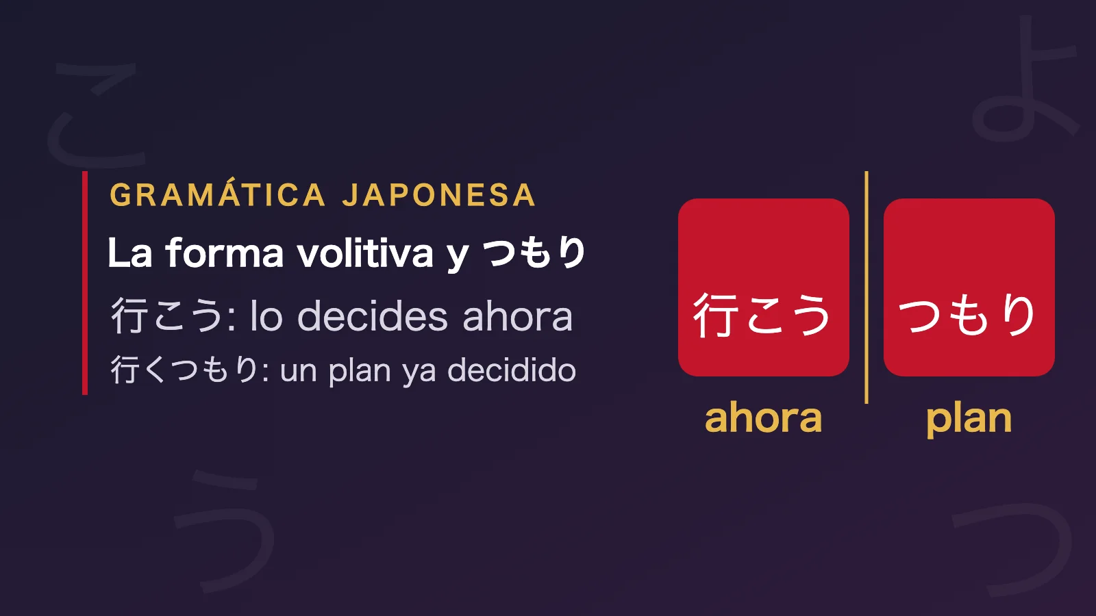 La forma volitiva y tsumori: lo decides ahora y un plan ya decidido