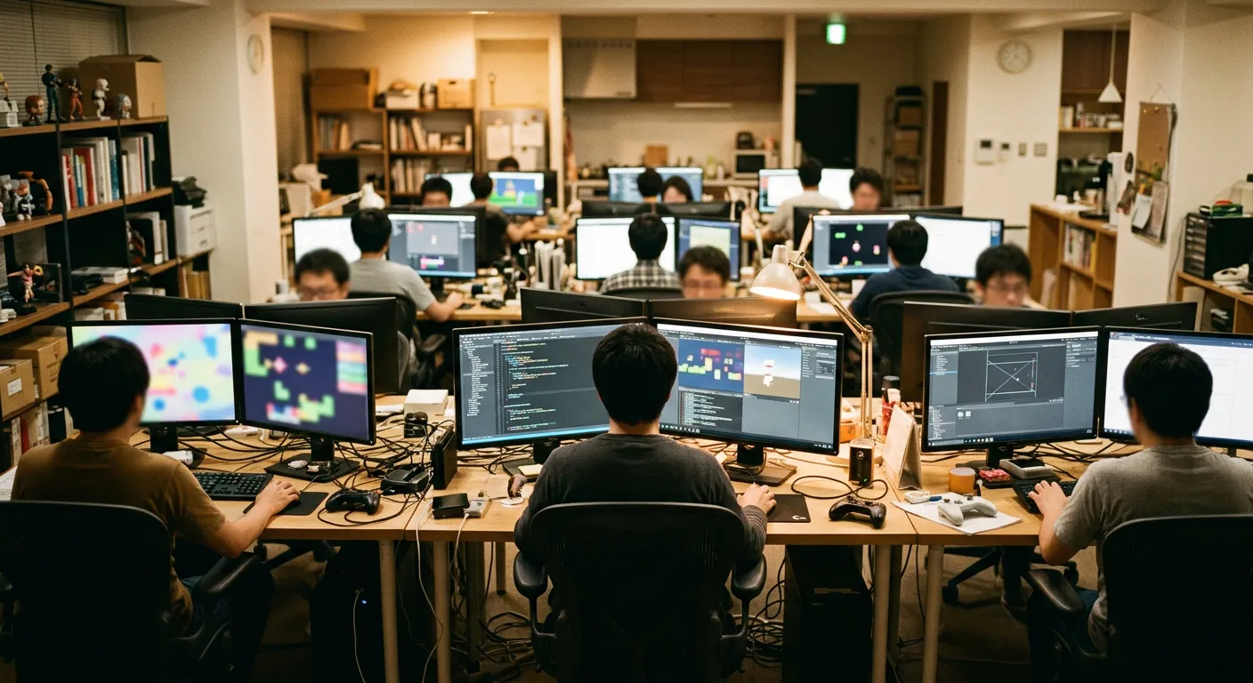 Un estudio japones de desarrollo de videojuegos, sin logos ni juegos reconocibles