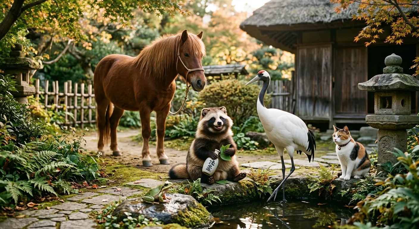 Un mosaico de animales de los refranes japoneses