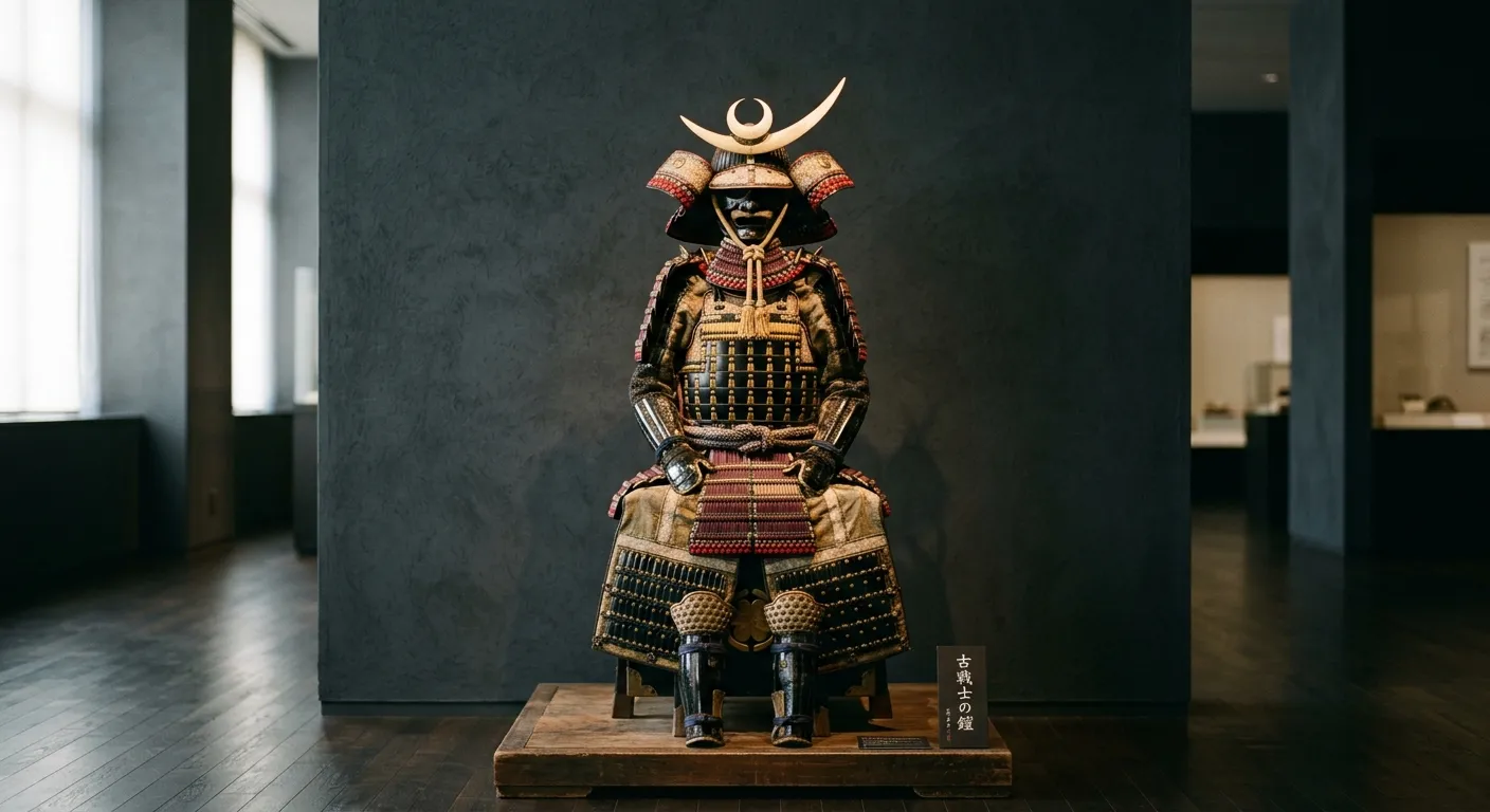 Armadura samurái yoroi exhibida en un museo, el nacimiento del bushido y mil años de evolución