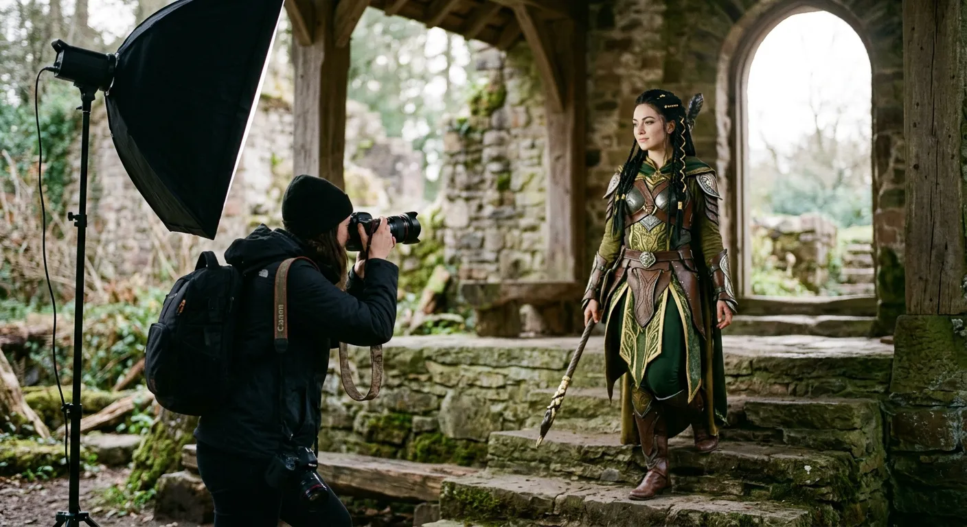 Un fotografo capta a un cosplayer con disfraz original en una sesion
