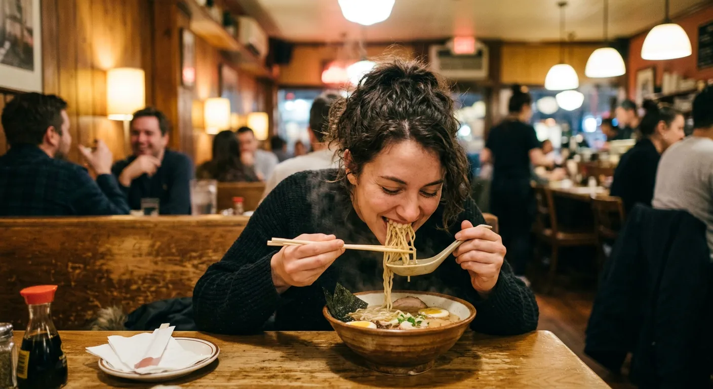 Sorber los fideos, la excepcion ruidosa