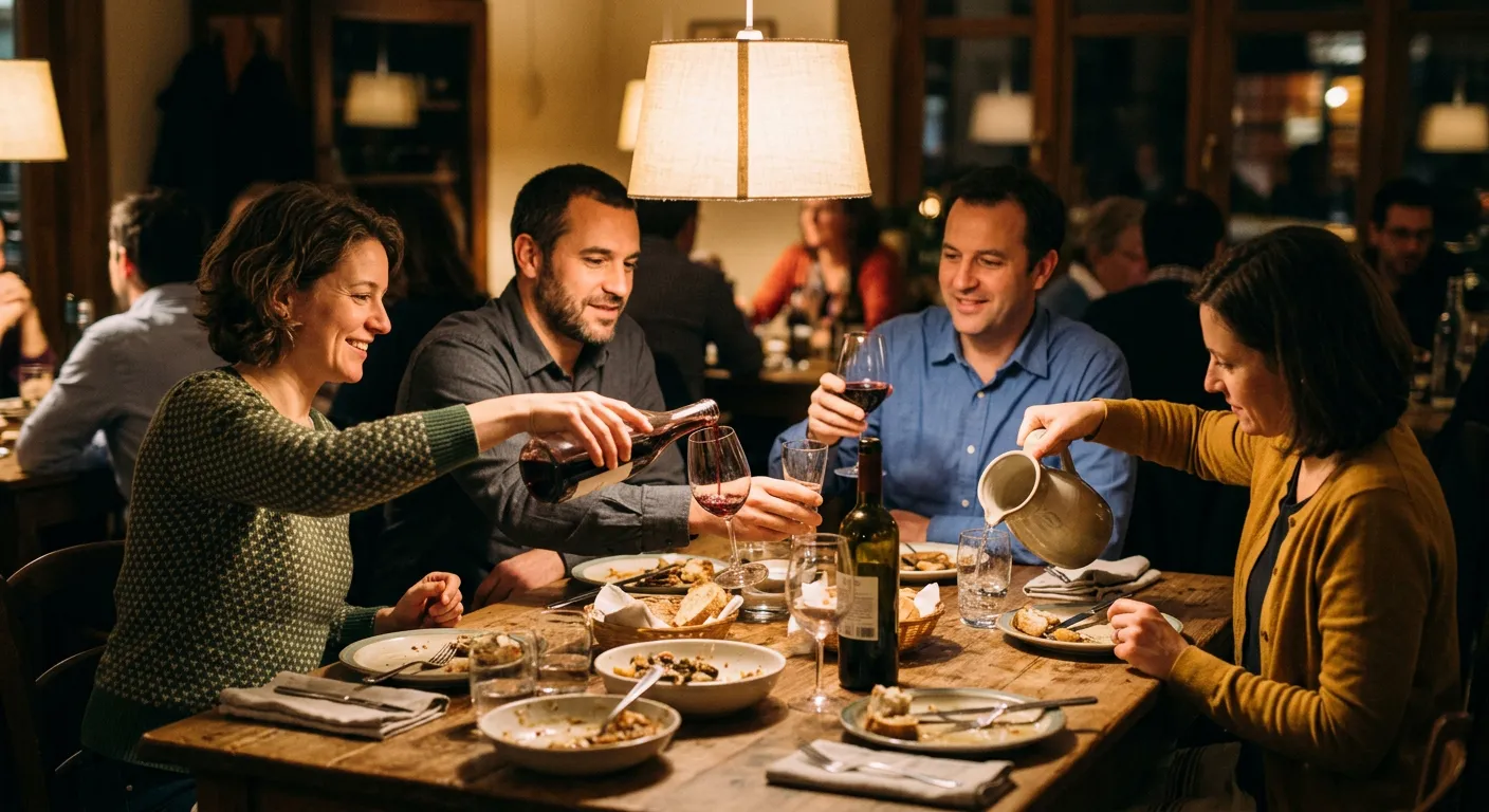 Los modales al beber, servir al otro