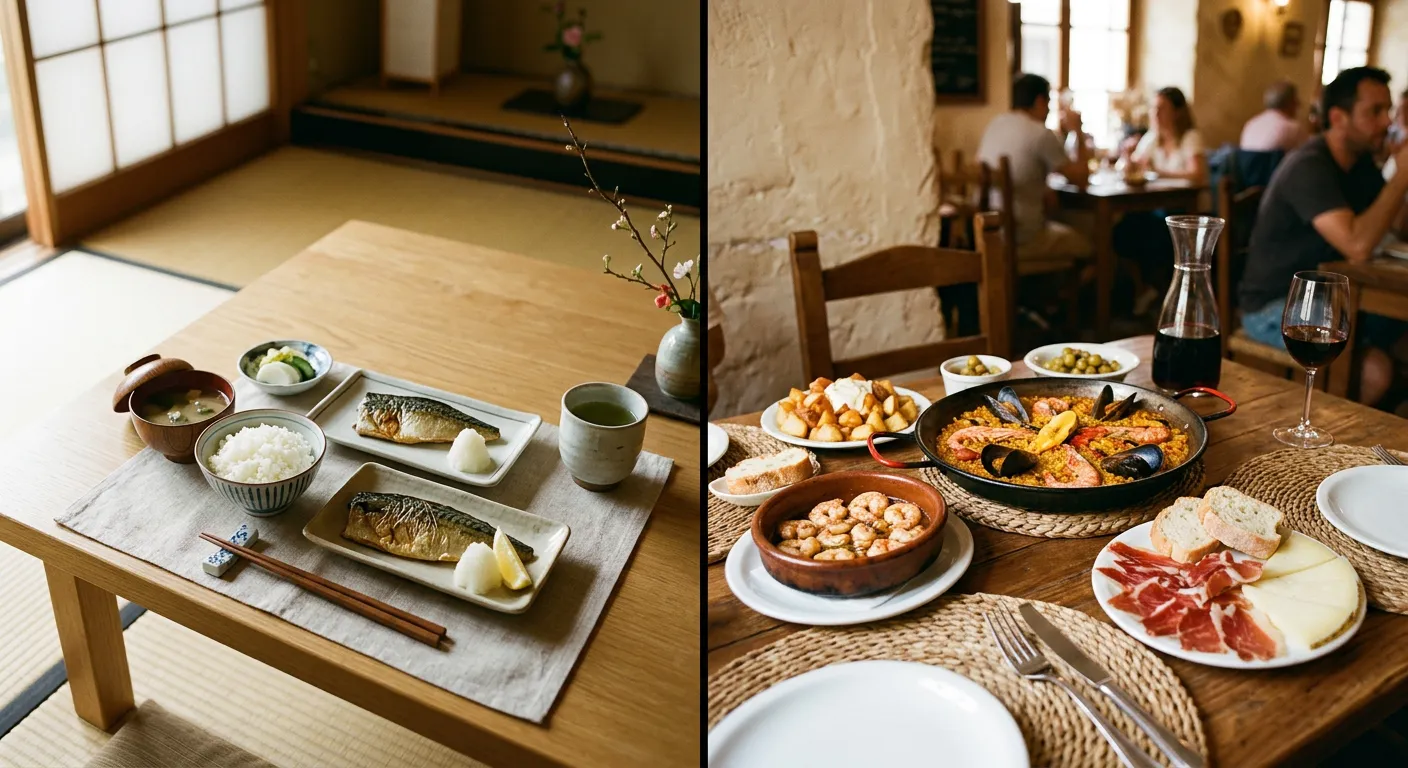 Dos culturas en una mesa, las grandes diferencias