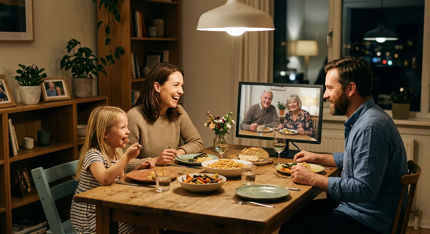 La mesa virtual, los abuelos a distancia