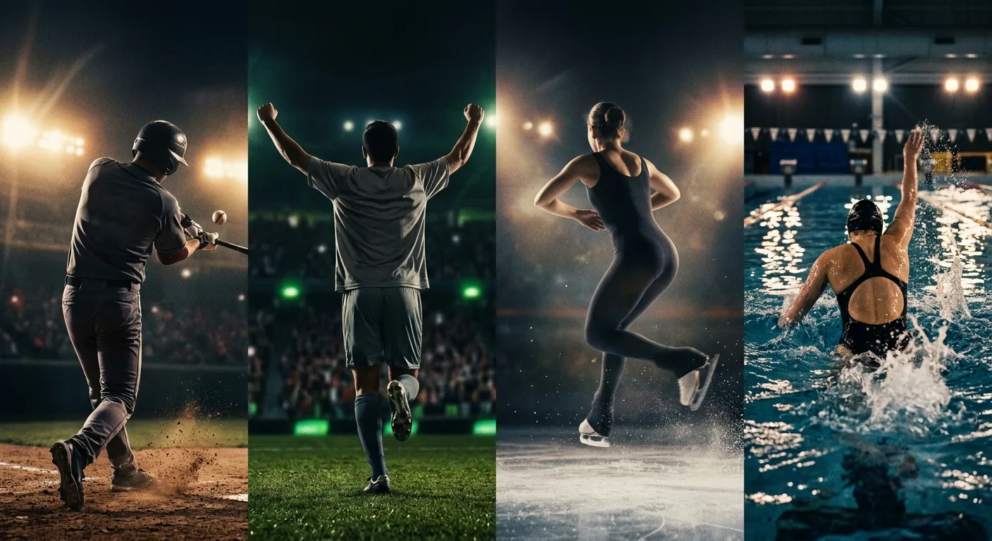 Atletas anonimos de varios deportes que representan el esfuerzo