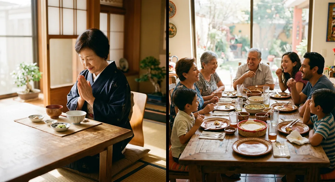 Contraste entre el agradecimiento japones y la sobremesa hispana