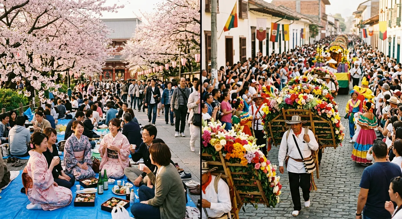 Frente a las fiestas de flores hispanas