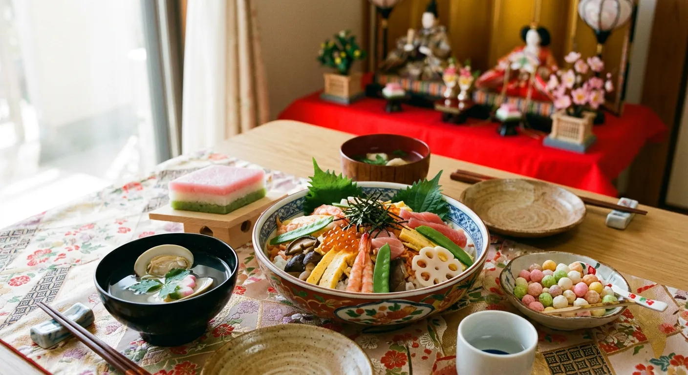 La mesa del Hinamatsuri