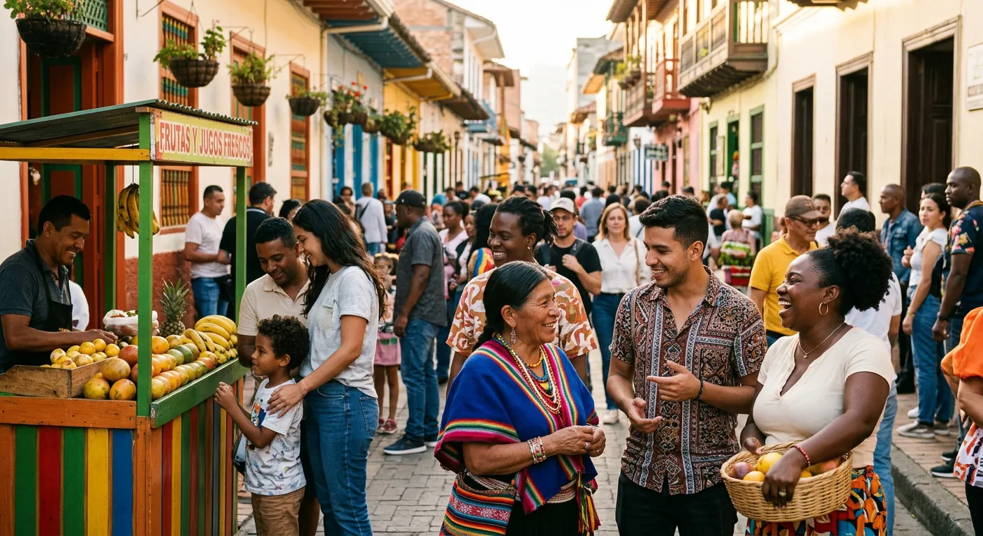 Una escena multicultural vibrante en un pais hispanohablante