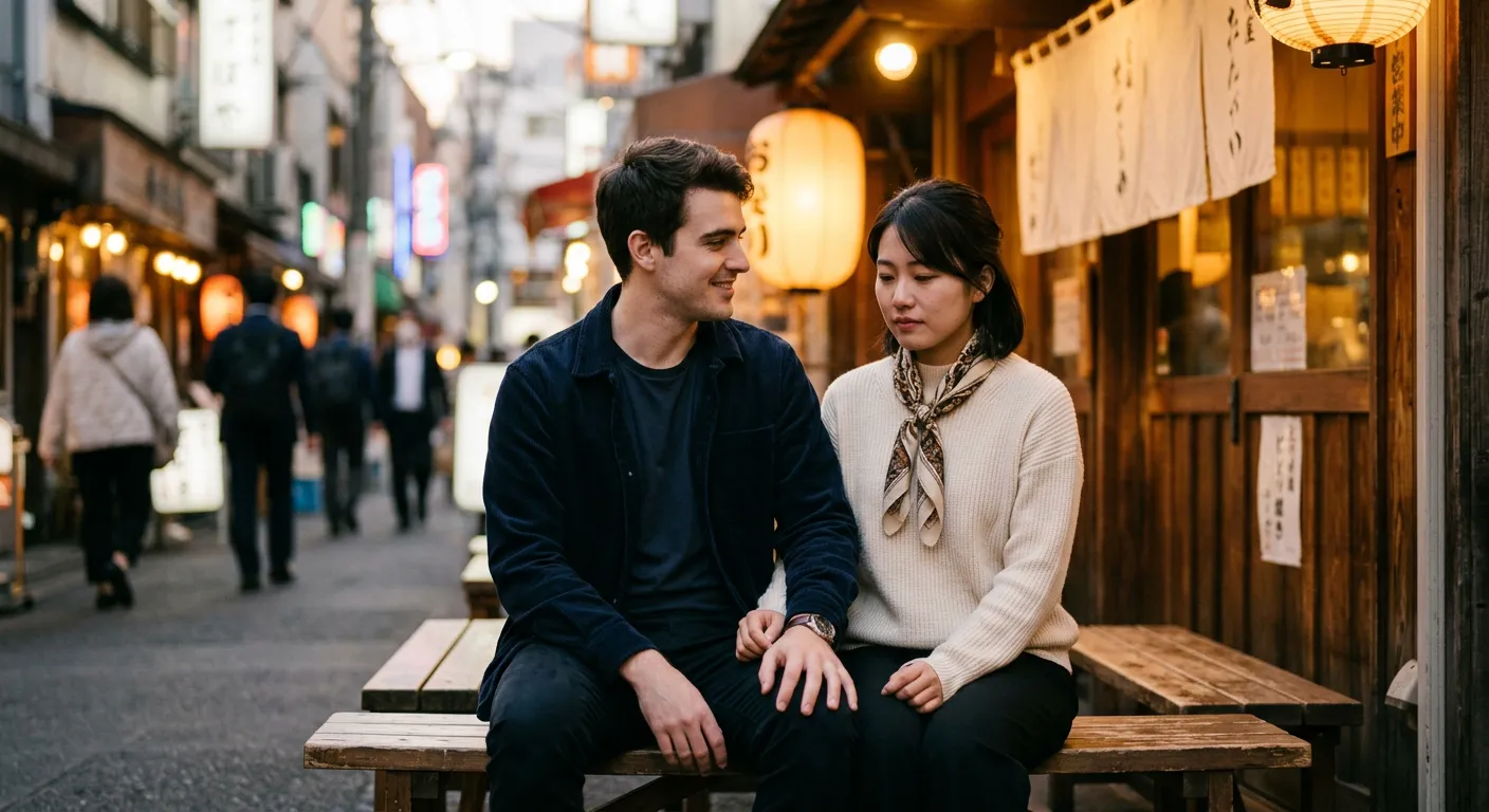 Una pareja internacional en Japon y las palabras de afecto no dichas
