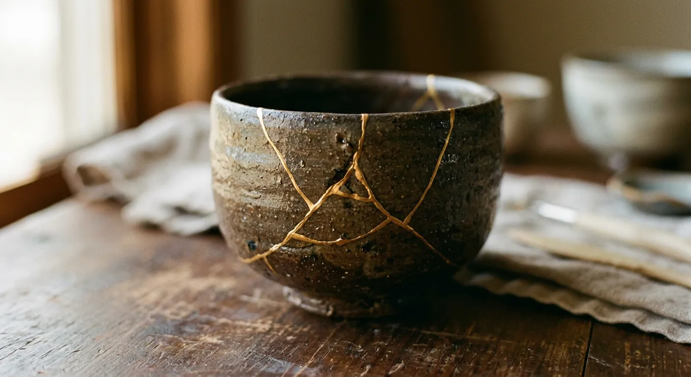 Ceramica reparada con oro, el kintsugi