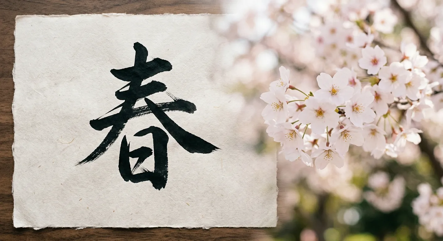 El kanji 春 (haru), el kanji de los comienzos
