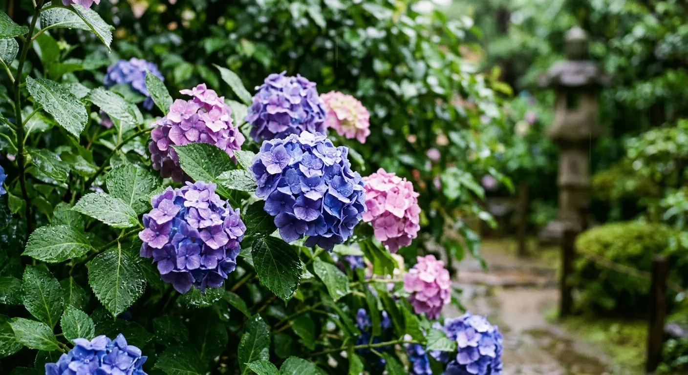 La quinta estacion, tsuyu, la lluvia y las hortensias