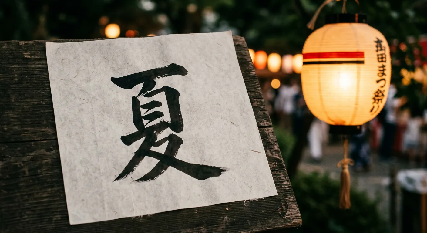El kanji 夏 (natsu), el calor y los festivales