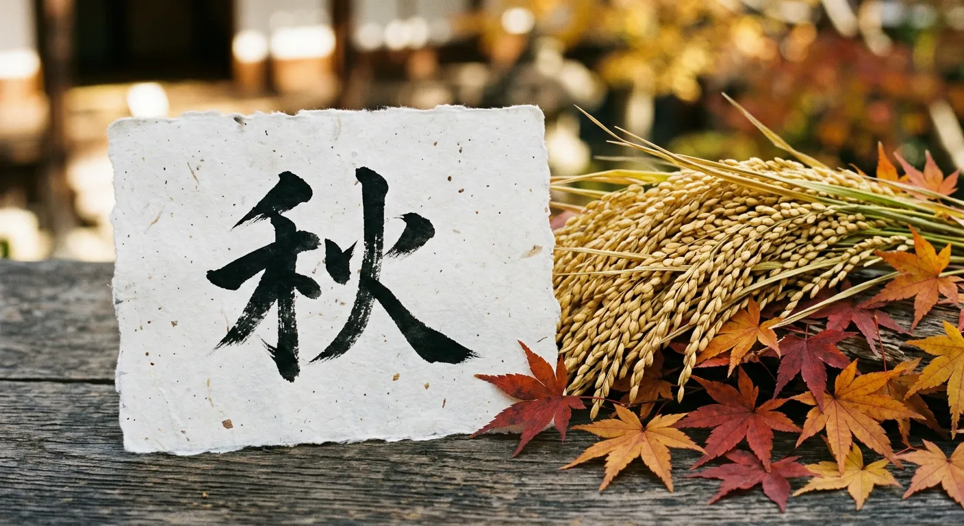 El kanji 秋 (aki), el grano y el fuego