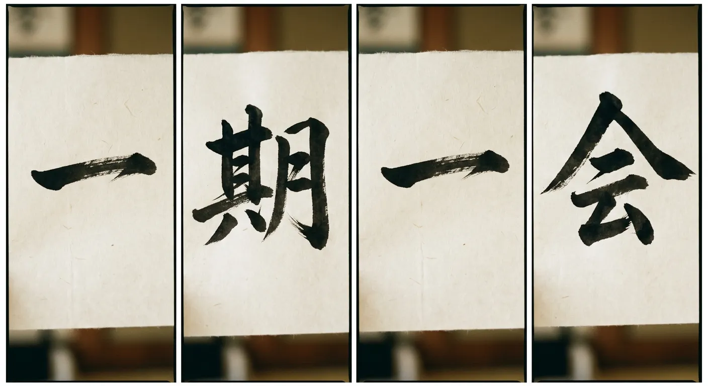 Los cuatro kanji de ichigo ichie, uno a uno