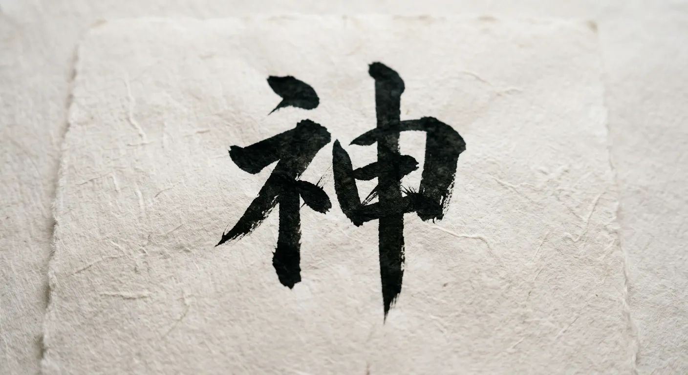 El kanji 神 en tinta