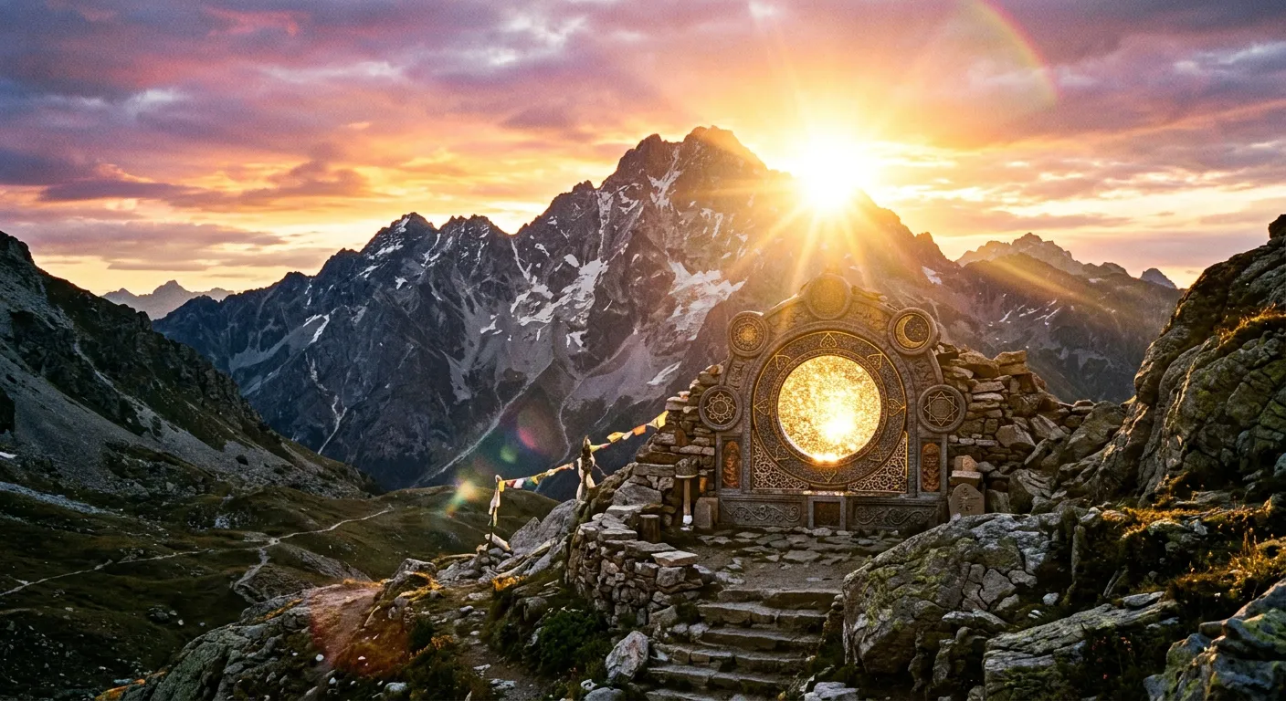 Un amanecer radiante simboliza a Amaterasu y el panteon