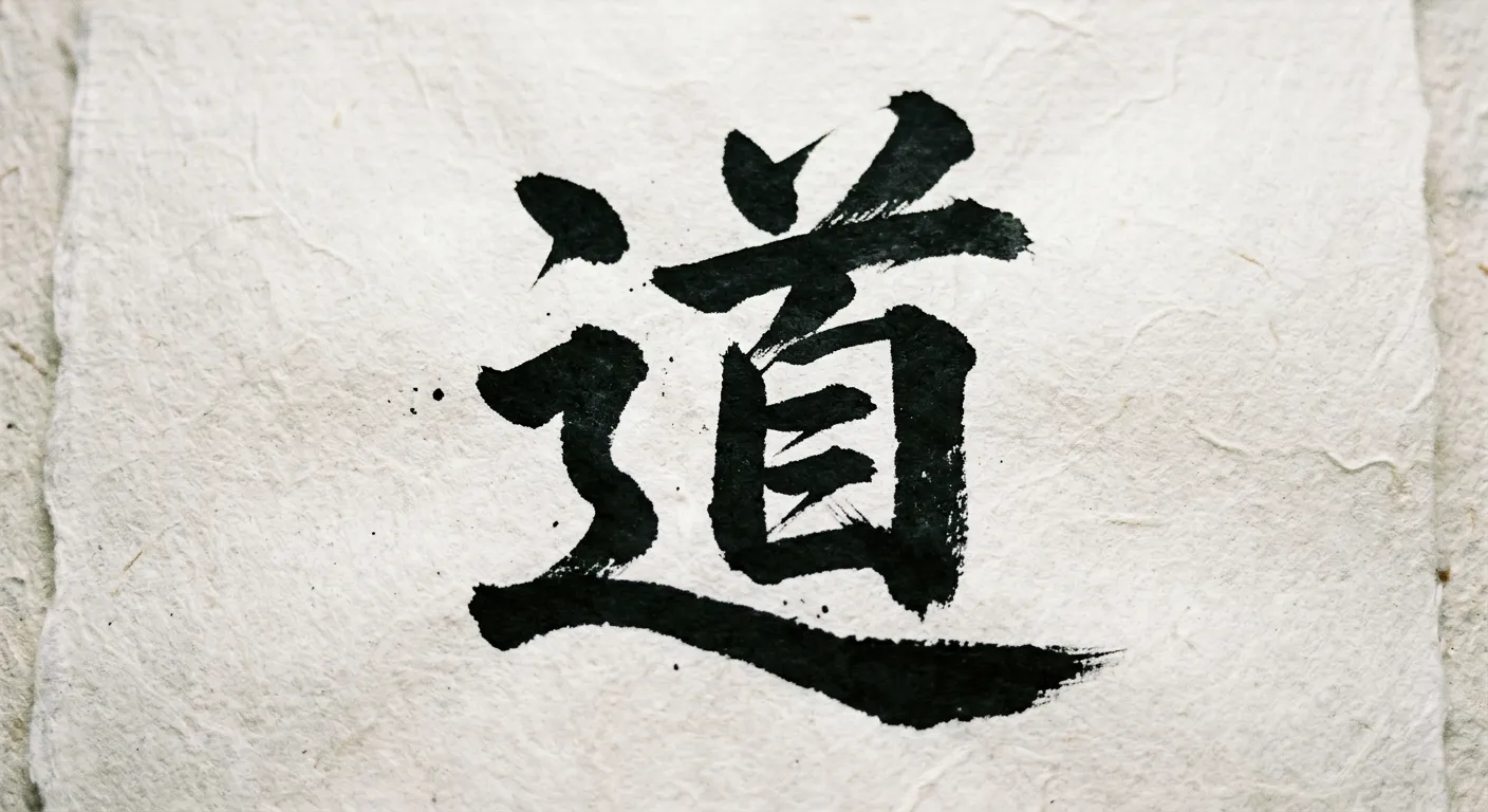 El kanji 道 y sus componentes en tinta