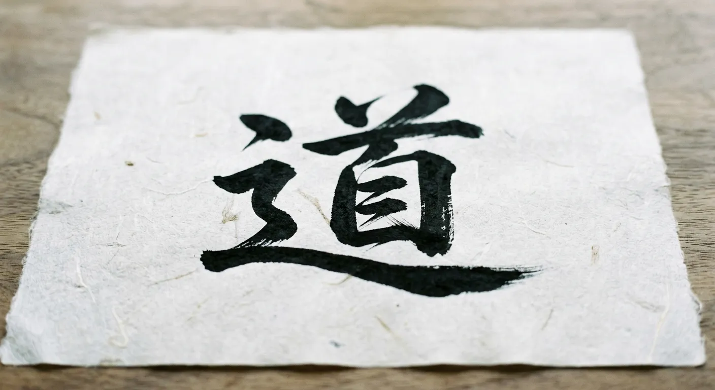 El kanji 道 pintado con pincel, caminar es la meta