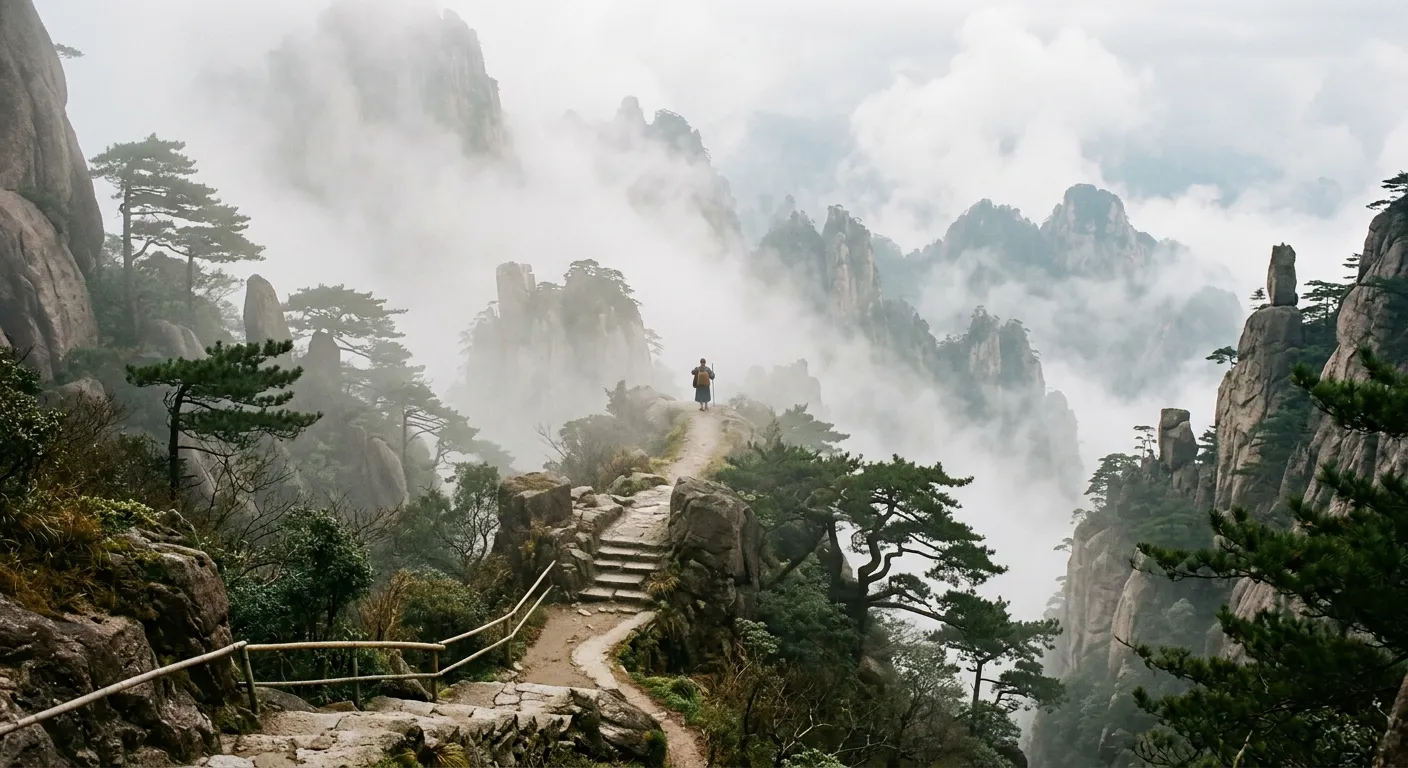 Un sendero de montana entre nieblas evoca el Tao de Laozi