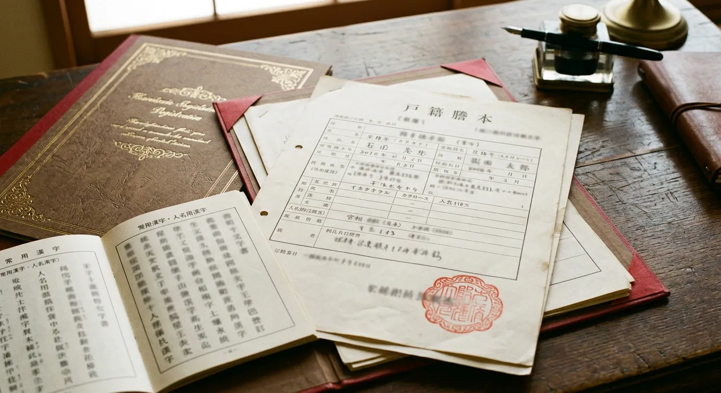 Un registro oficial, la lista legal de kanji para nombres