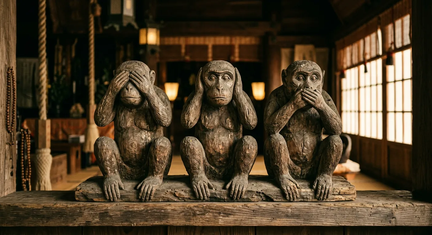 Los tres monos sabios de estilo Nikko