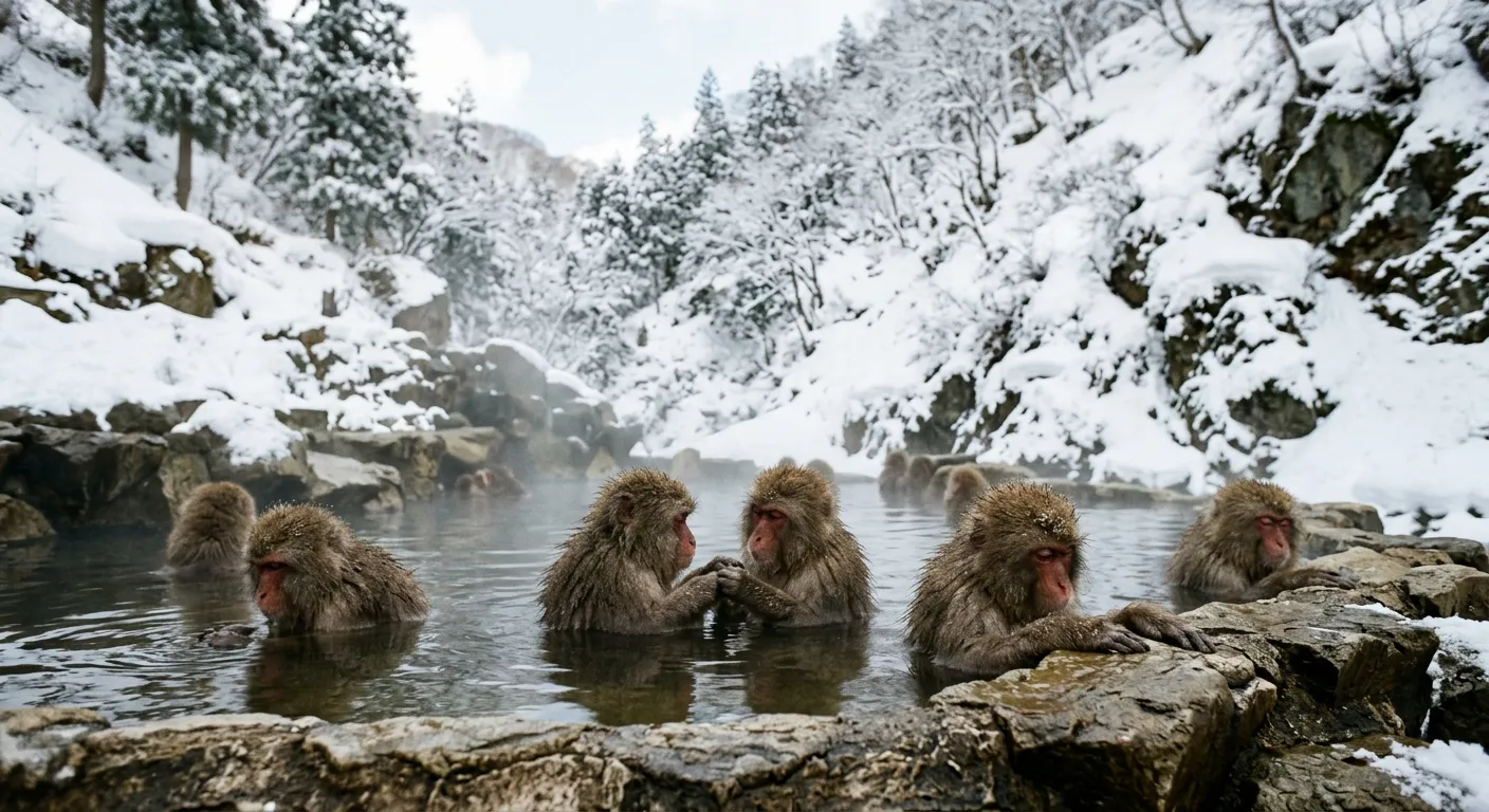 El mono en la cultura japonesa, los monos de nieve