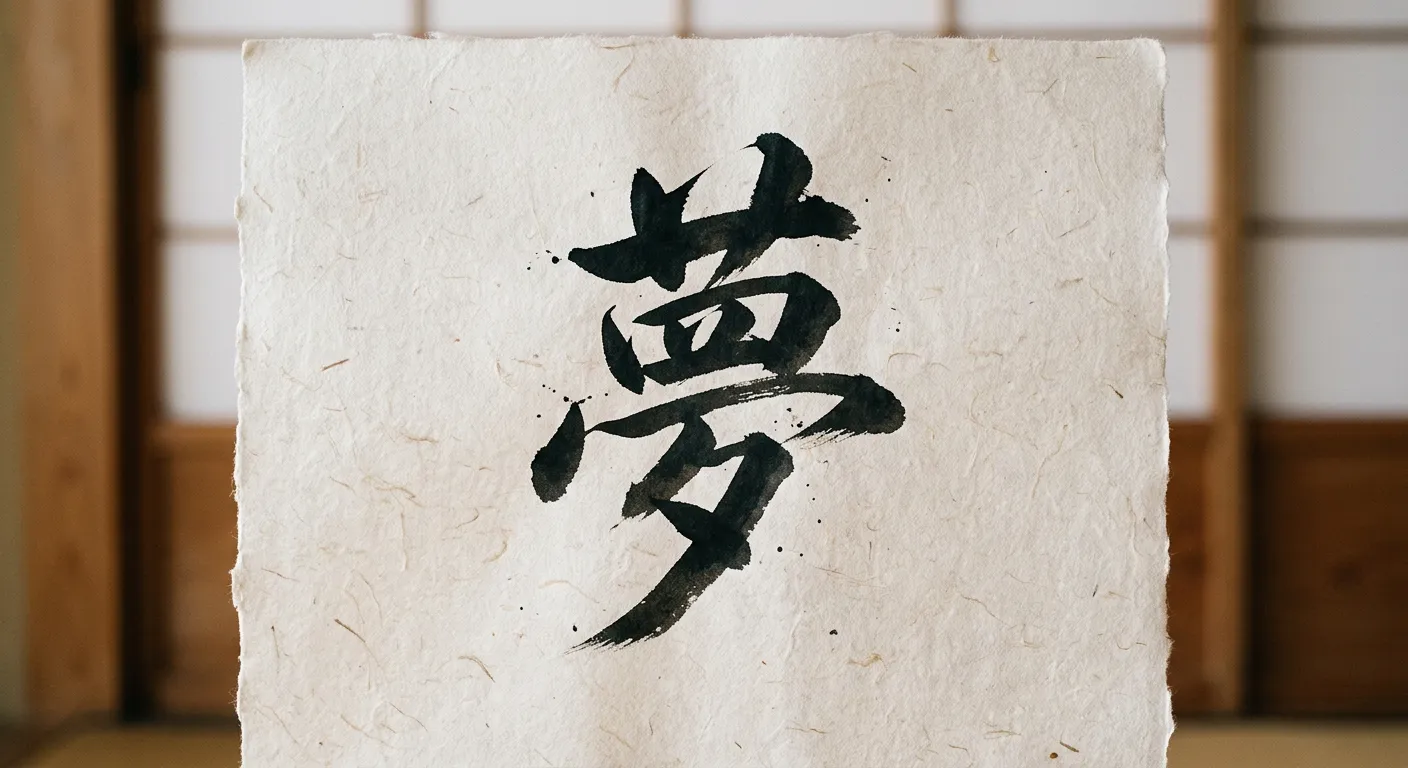 El kanji 夢 en la caligrafia de los yojijukugo