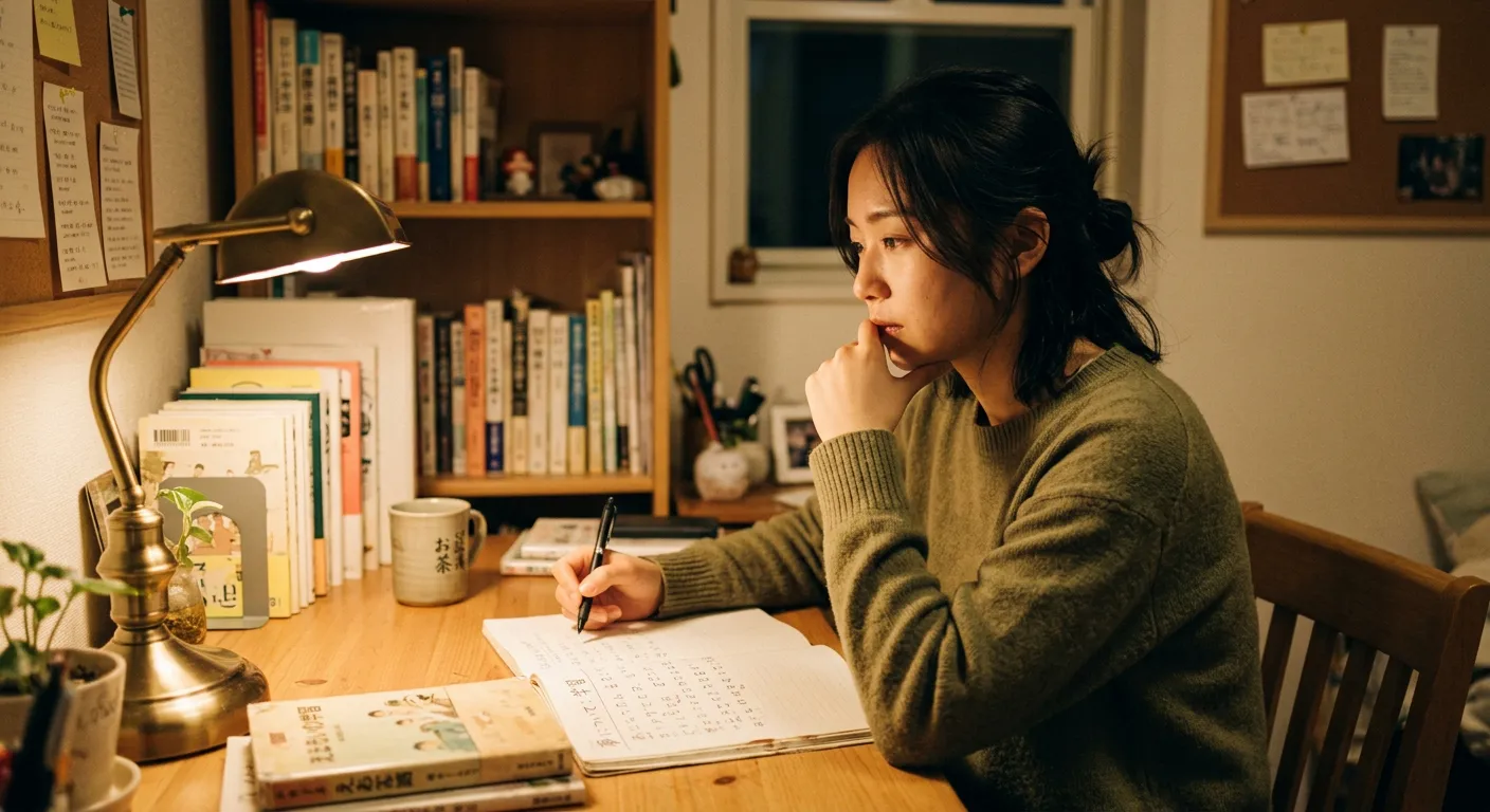 Un estudiante practica como usar yume en japones