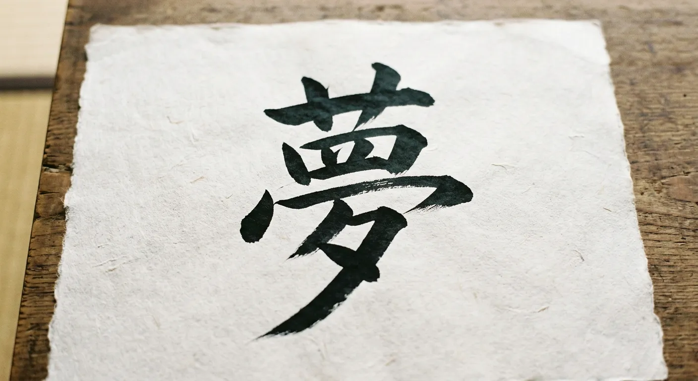 El kanji 夢 pintado, la imagen de lo que aun no es