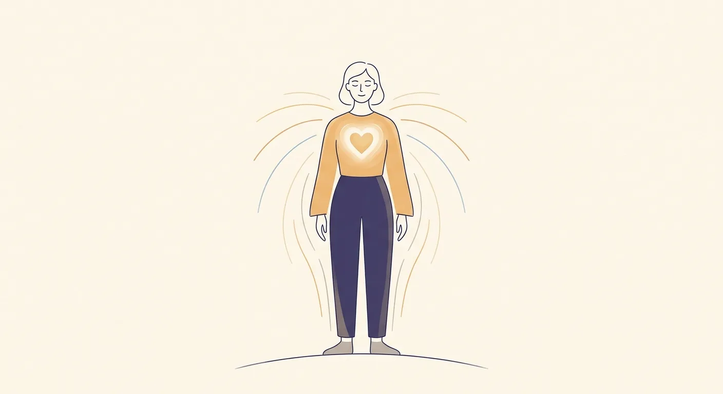 Ilustración minimalista de una figura con fortaleza interior, lo que el budō nos da en la vida