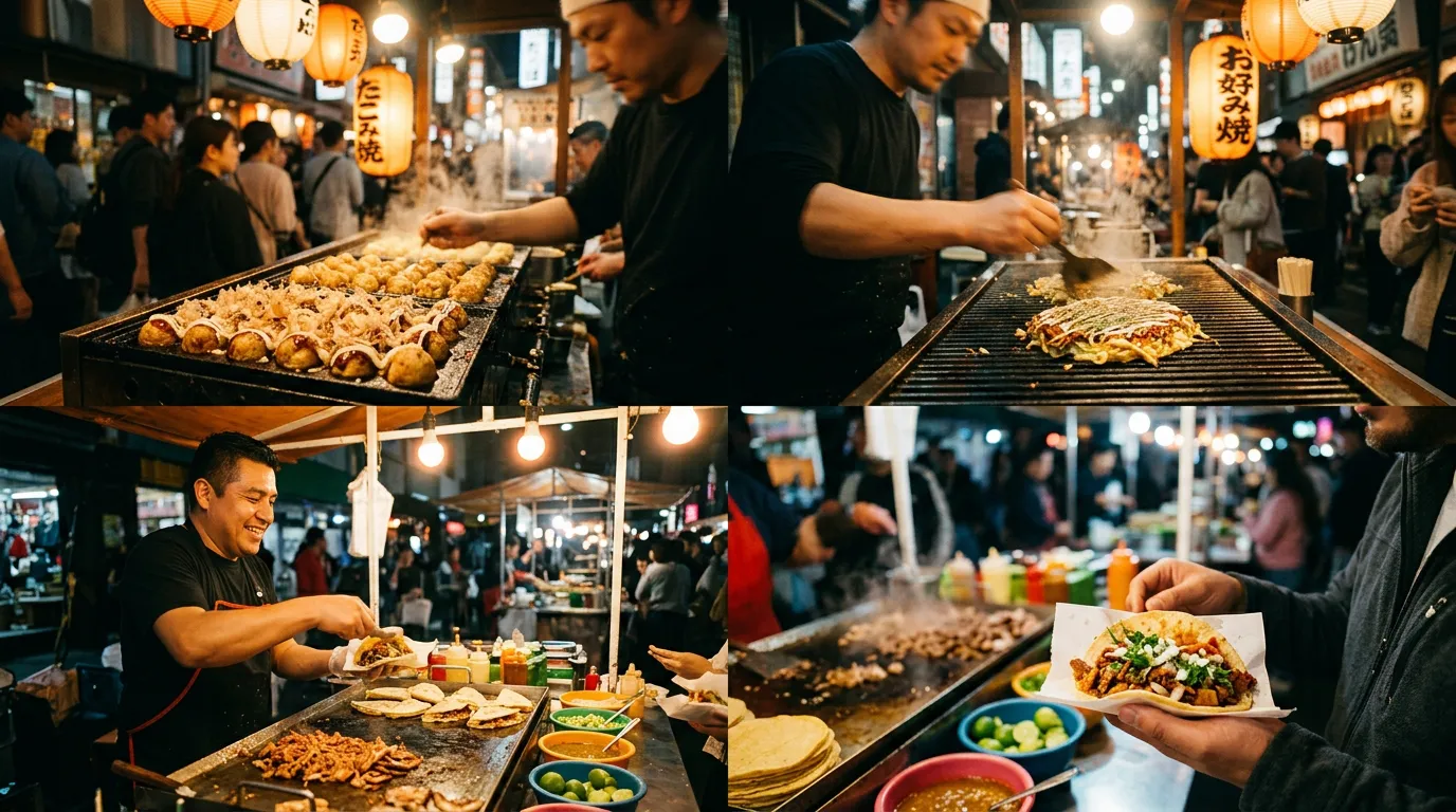 El konamon frente a la comida callejera hispana