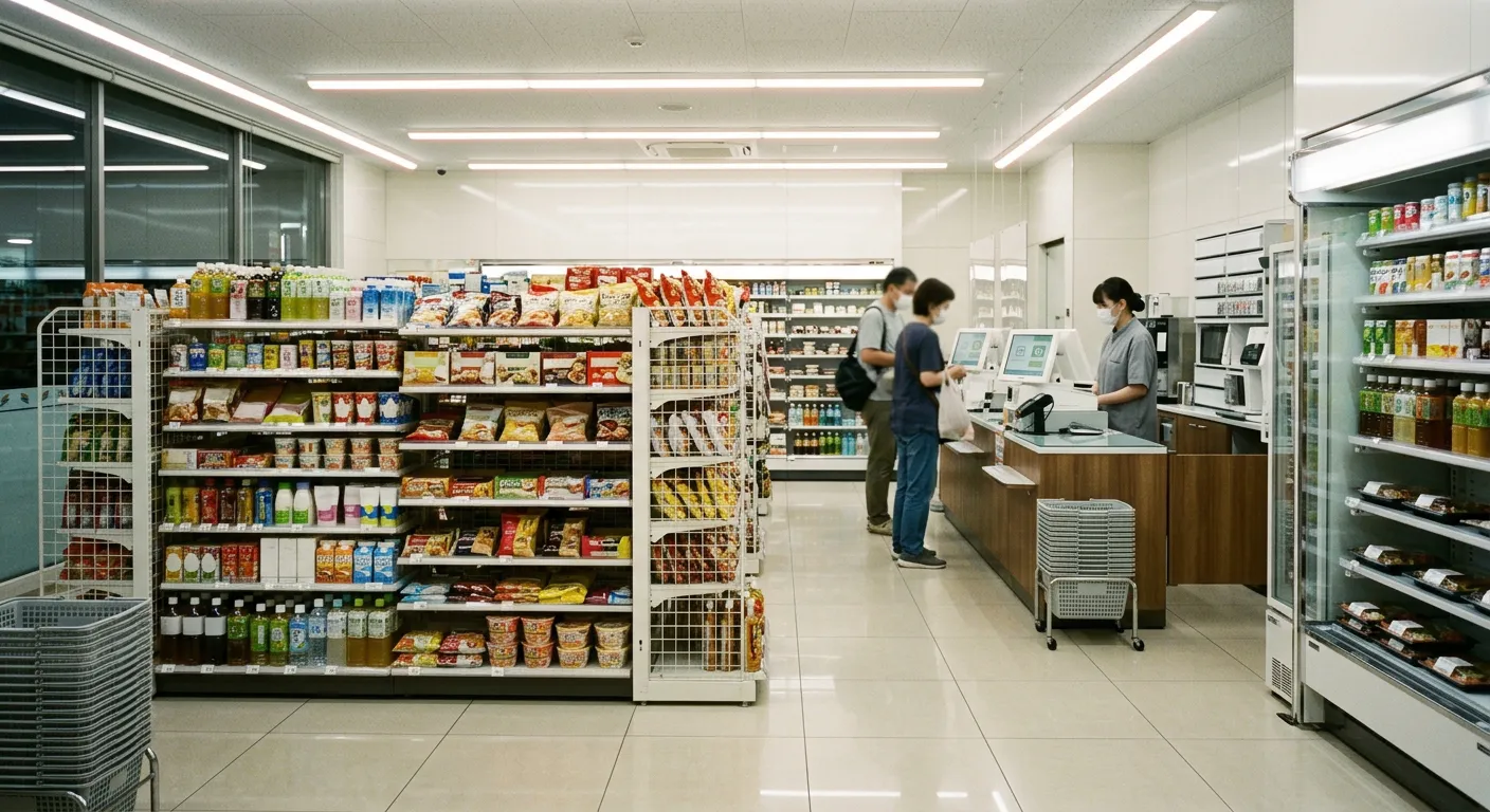 El interior de un konbini japones, sin marcas