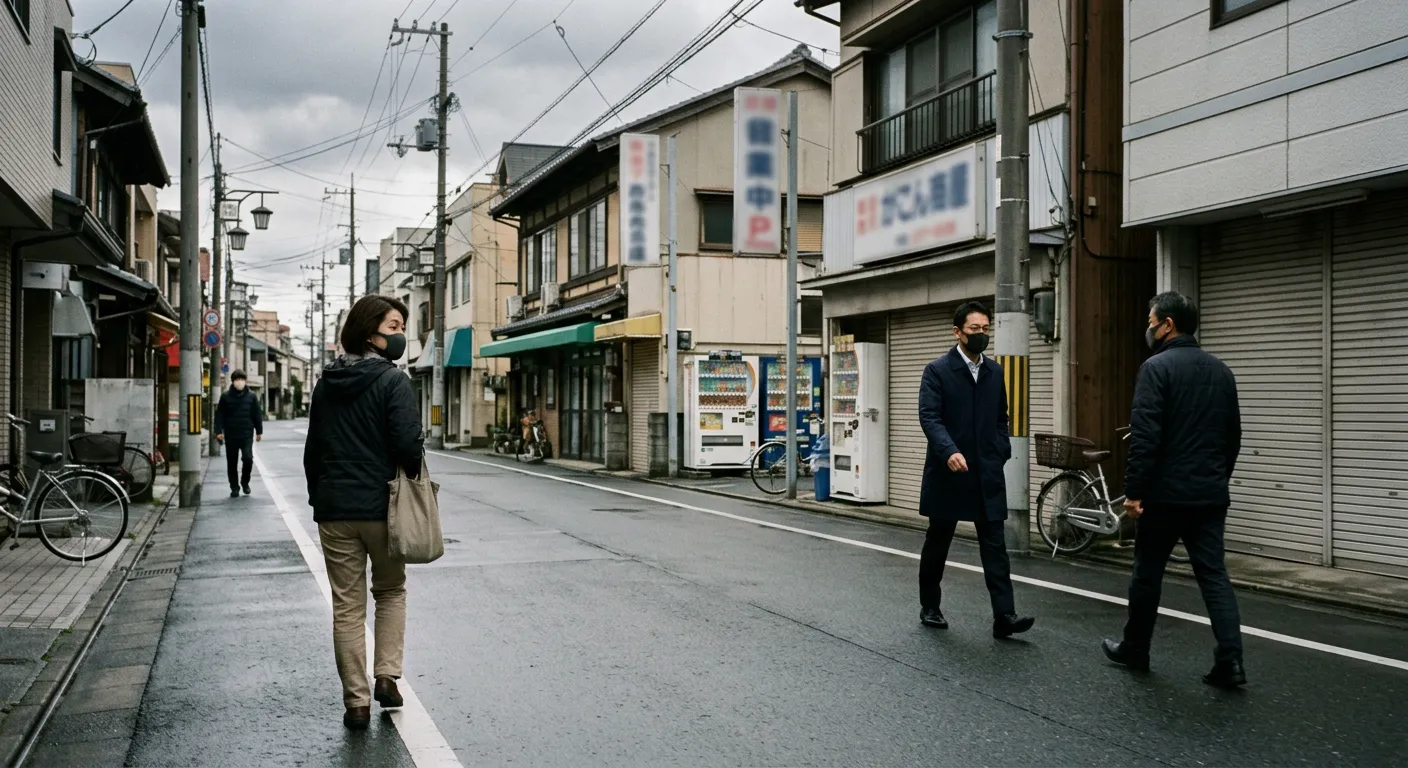 Una calle japonesa donde la gente con mascarilla se vigila de reojo