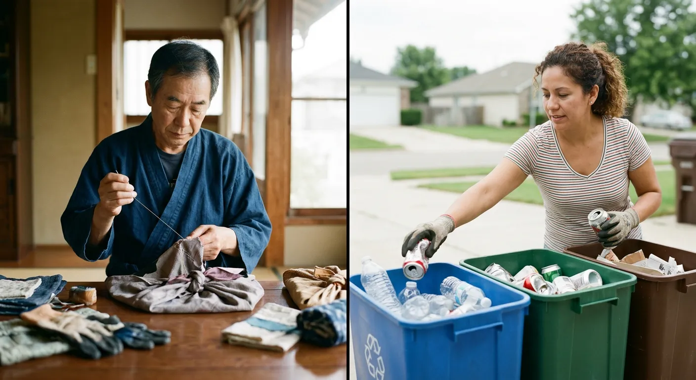 Contraste entre reutilizar en Japon y reciclar en el mundo hispano