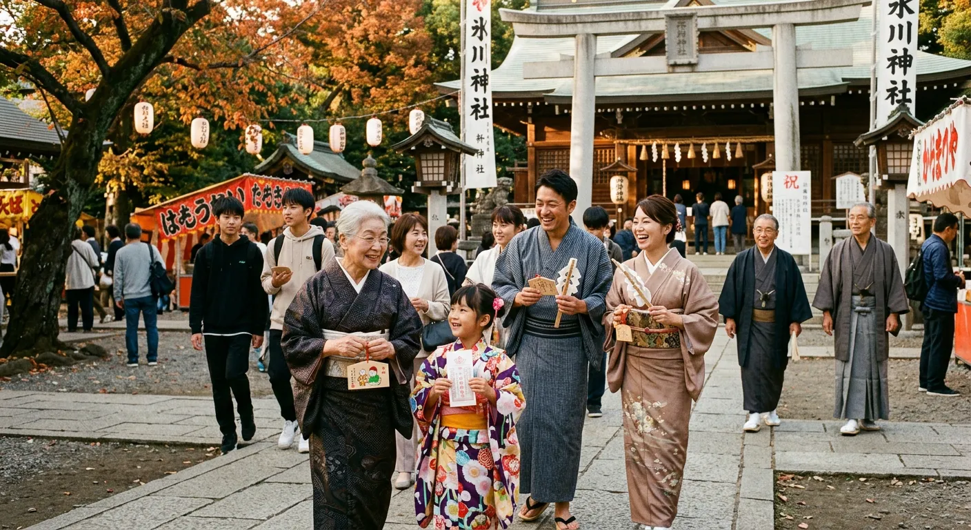 Personas participan en una celebracion tradicional japonesa de temporada