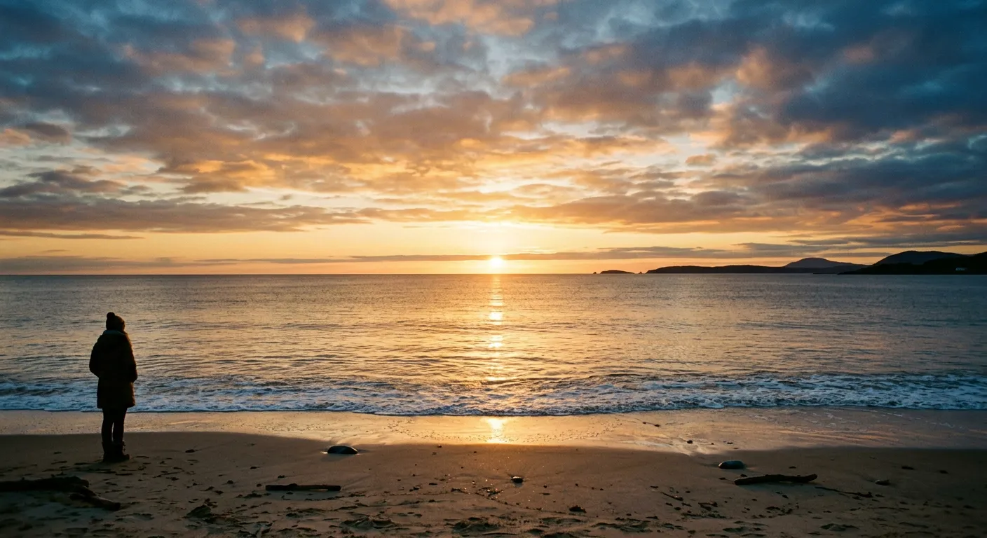 El primer amanecer del ano nuevo se alza sobre el horizonte