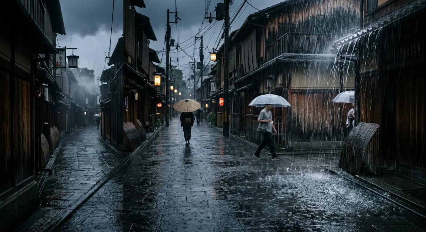 Un espectro de lluvia japonesa, desde la llovizna hasta el diluvio