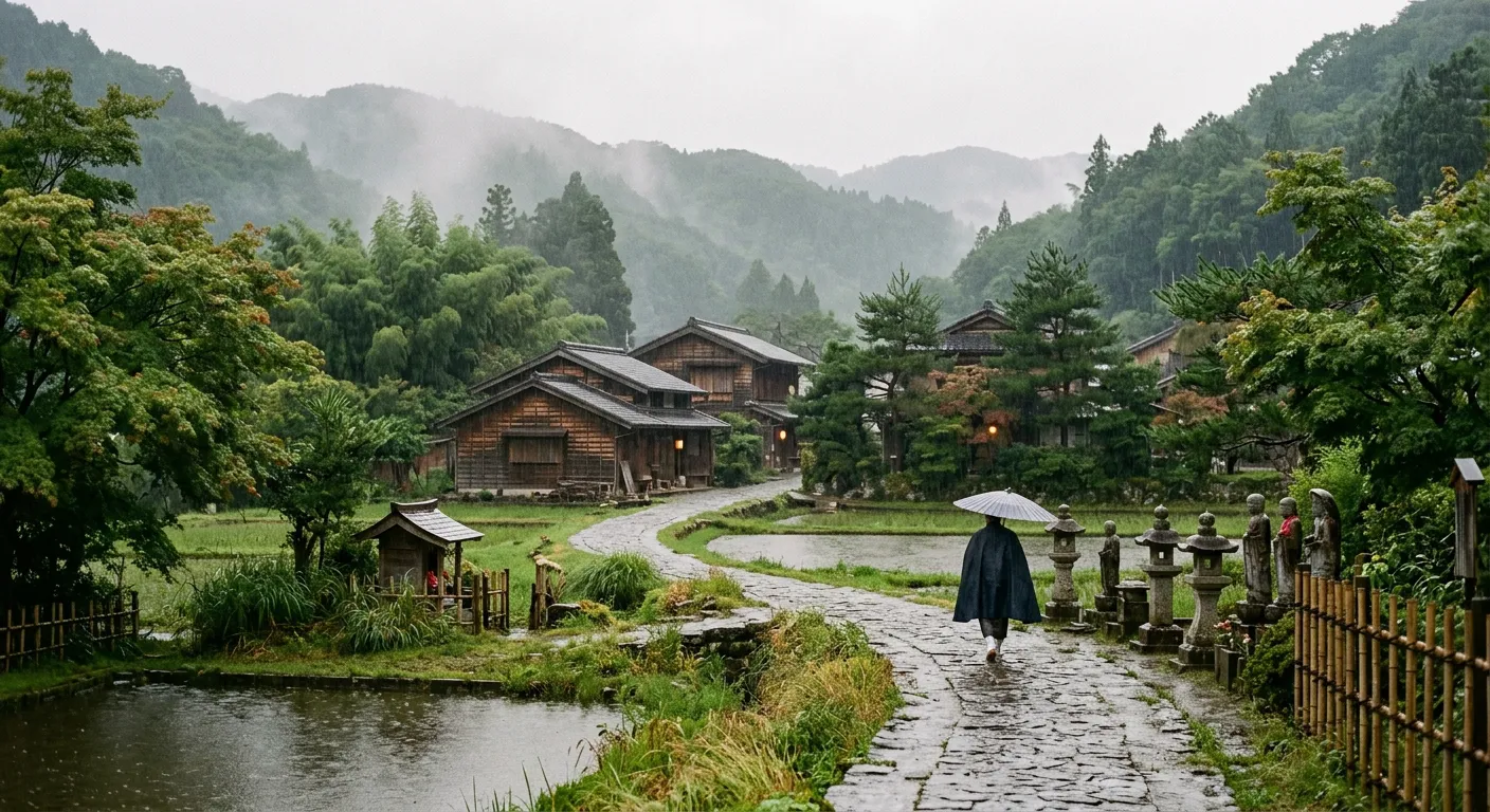Una lluvia suave sobre un paisaje japones, la riqueza del idioma
