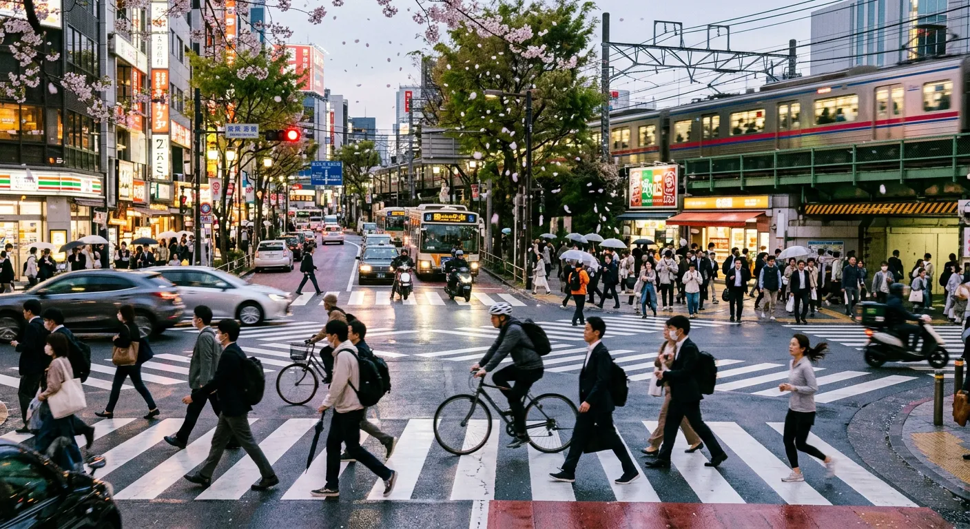 Una escena japonesa llena de movimientos de todo tipo