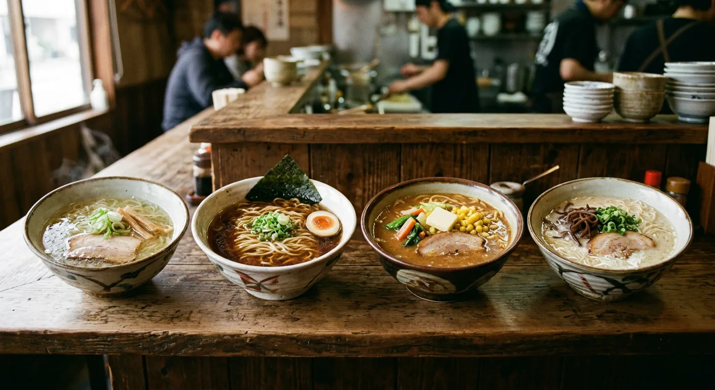 Los cuatro caldos basicos del ramen