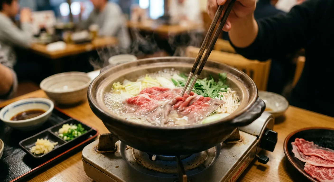 El shabu shabu, carne que se mece en el caldo