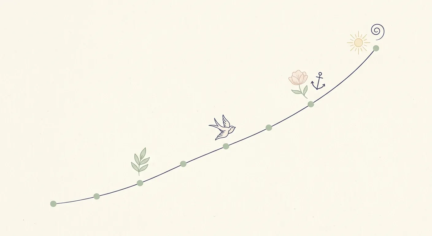 Ilustración minimalista de una curva ascendente con motivos de tatuaje, la nueva realidad: datos del Japón actual