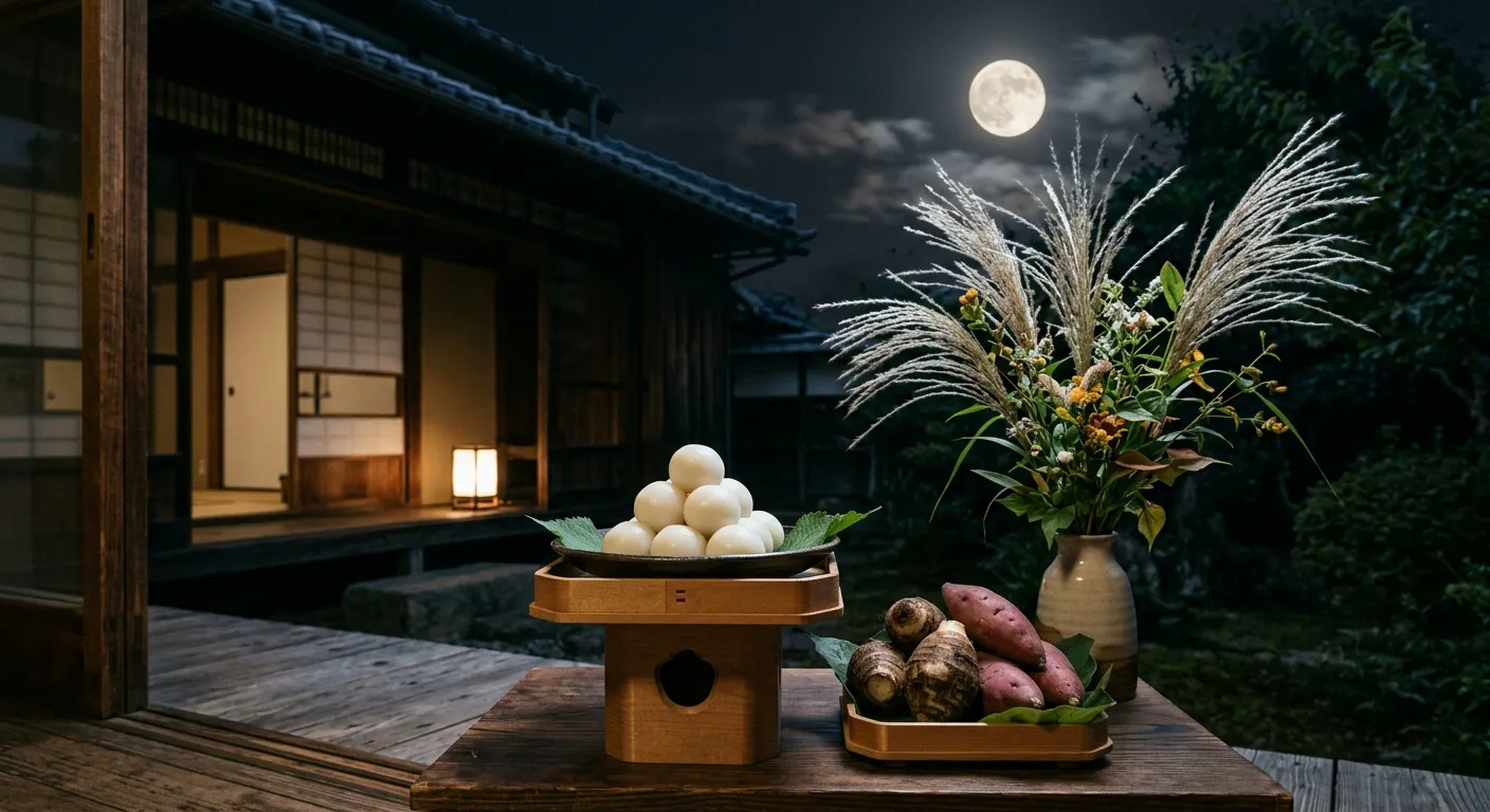 Dango, susuki y taro, la mesa del Tsukimi