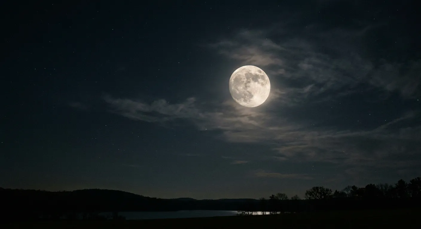Una luna casi llena y algo incompleta en un cielo nocturno sereno