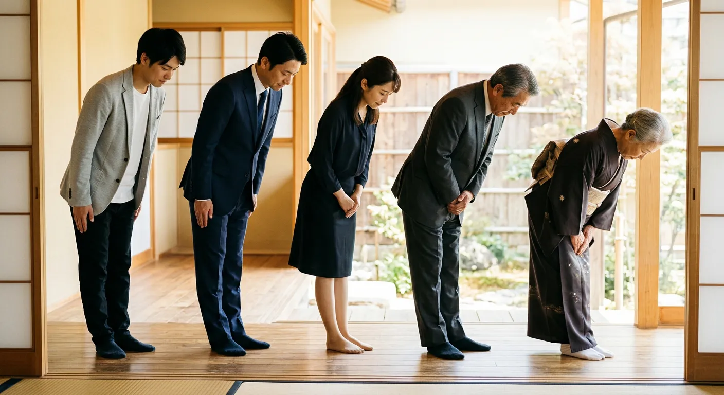 Personas japonesas se inclinan a niveles crecientes de formalidad