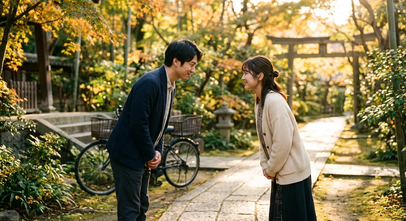 Dos personas japonesas inician una relacion con una reverencia esperanzada